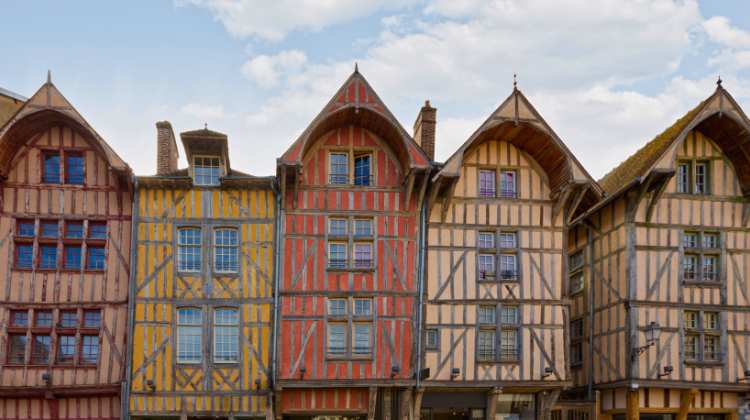 An easy day trip from Paris by train is Troyes, a market town known for its half-timbered buildings likes the ones shown here.