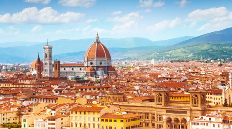 Florence, shown here, is reachable by high-speed train from Rome.