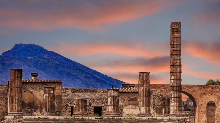 A train trip from Rome to the ancient ruins of Pompeii (pictured here) require a train change in Naples.