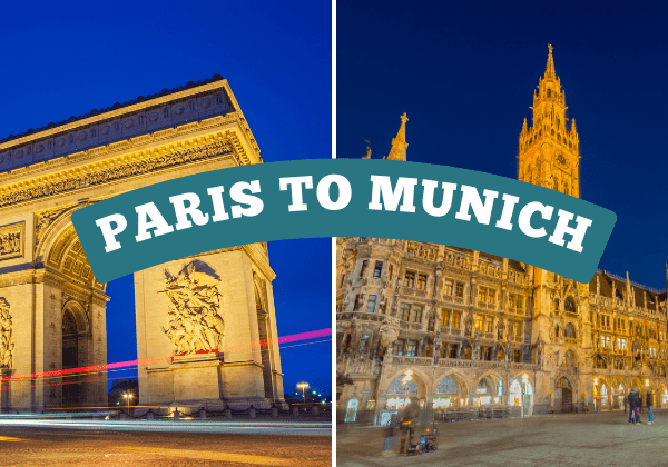 The Paris to Munich rail route features one daily nonstop operated by French railway, SNCF.